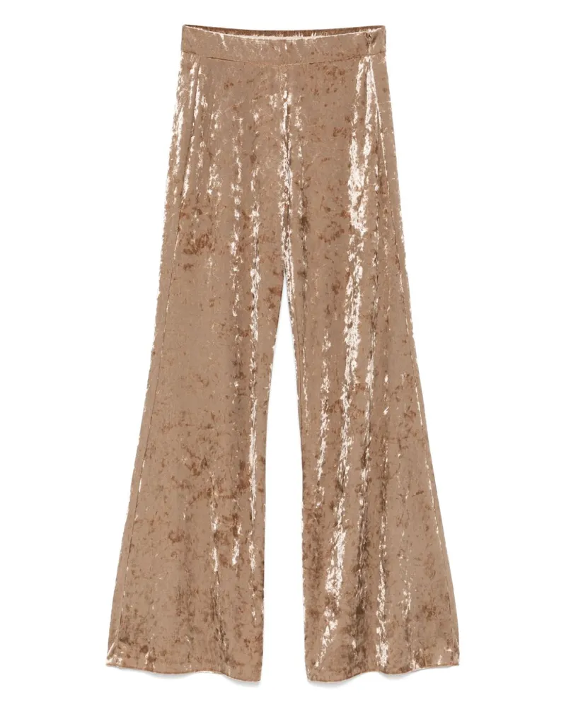 forte_forte Velvet Hohe Hose Beige