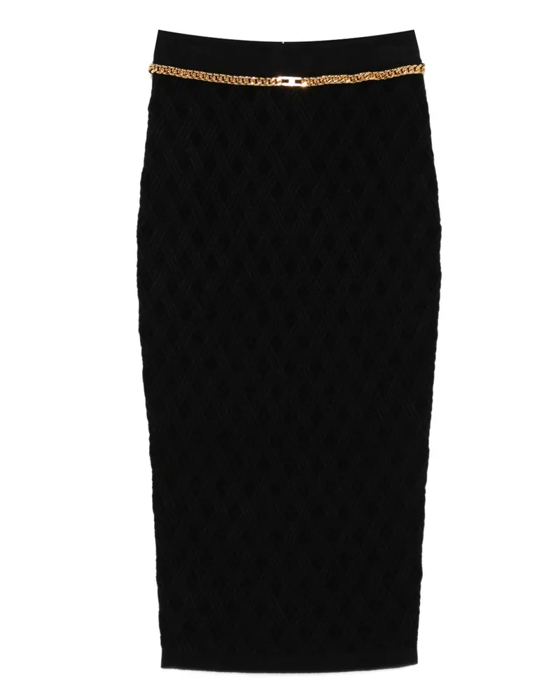 Elisabetta Franchi Strick Midi Rock Black