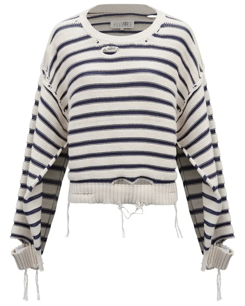 Maison Margiela Striped Crew Neck -Pullover 962