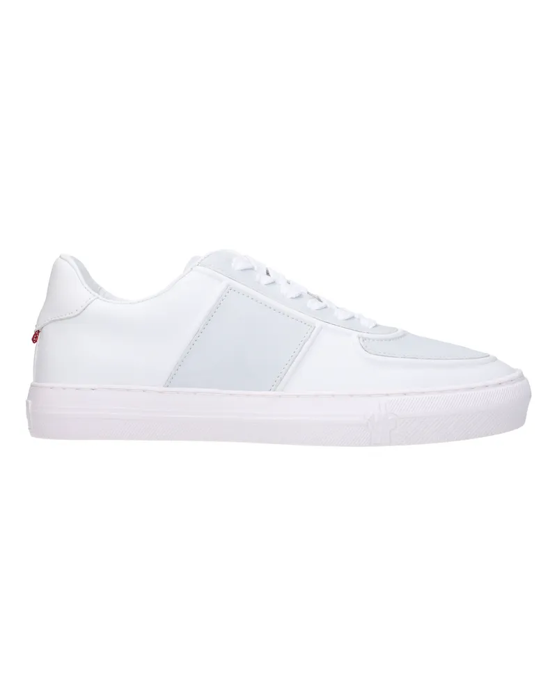 Moncler Herrens Sneakers aus hellgrauem/weißem Leder -