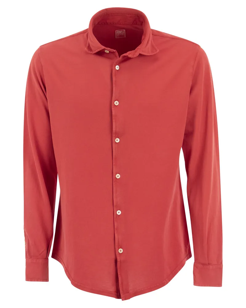 Fedeli Robert Cotton Piqué Shirt Rot