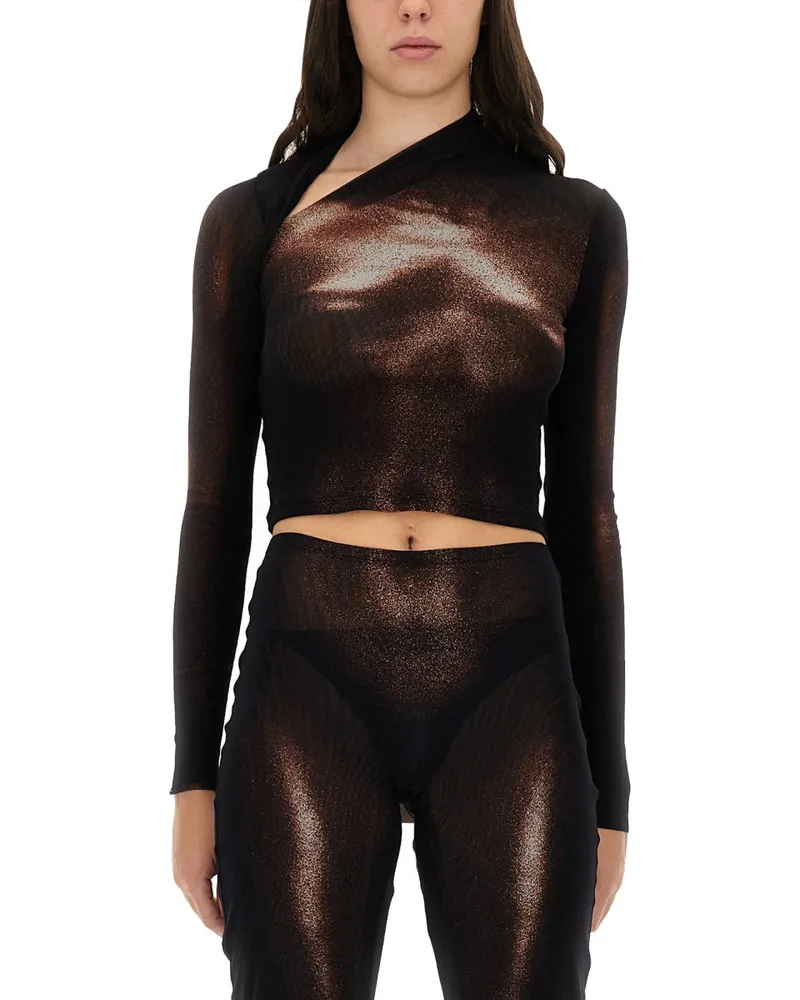 Jean Paul Gaultier Body Dust" Print Top Brown