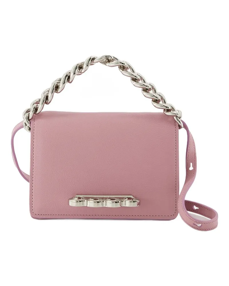 Alexander McQueen Vier Ring Mini -Tasche  Pink Antique Leder Rosa