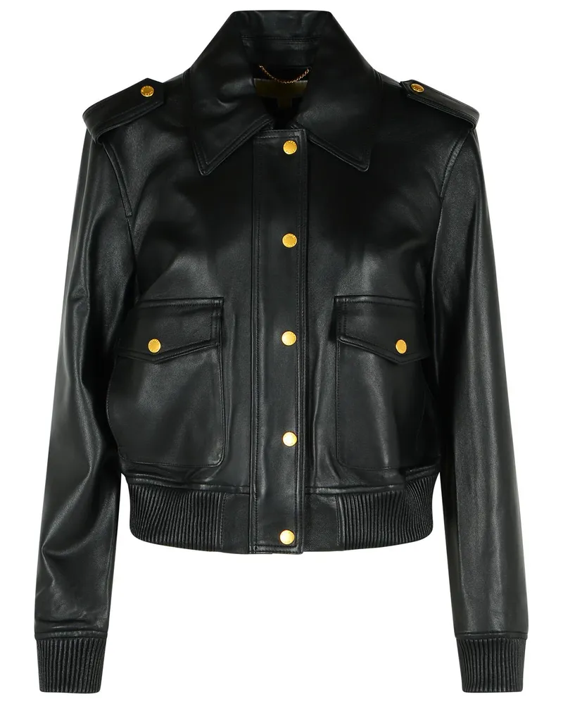 Michael Kors Black Lear Jacke Black