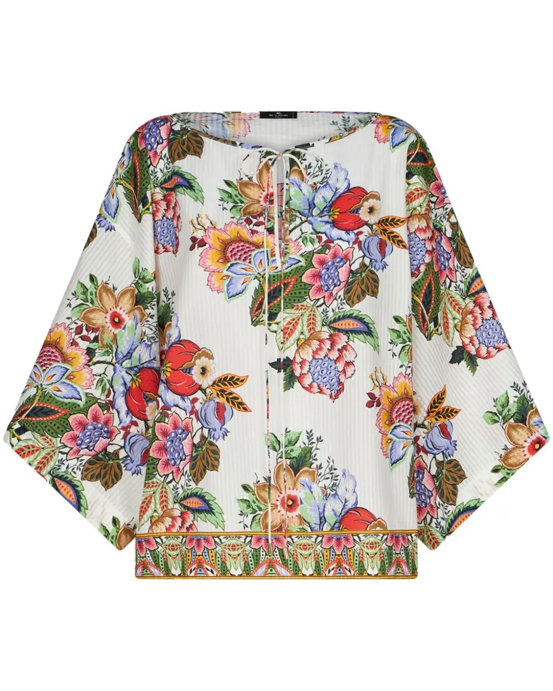 Etro Baumwoll- und Seidenmischtop White