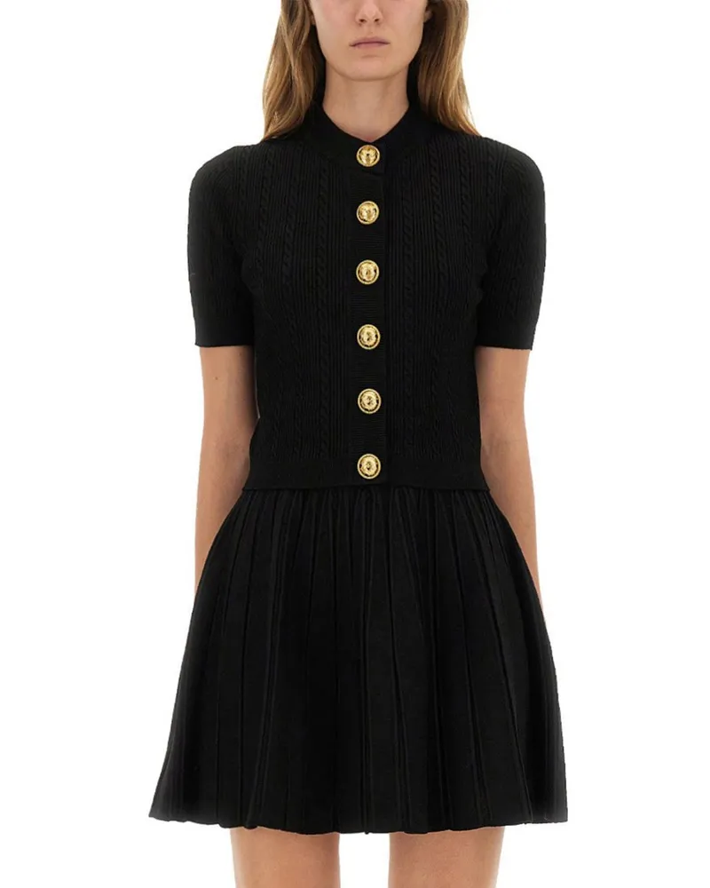 Balmain strickte Strickjacke Black