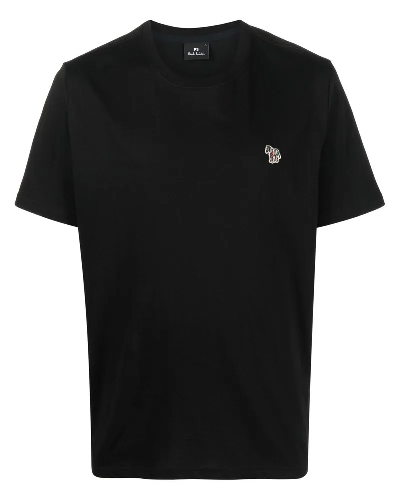 Paul Smith Zebra-T-Shirt aus Bio-Baumwolle Black