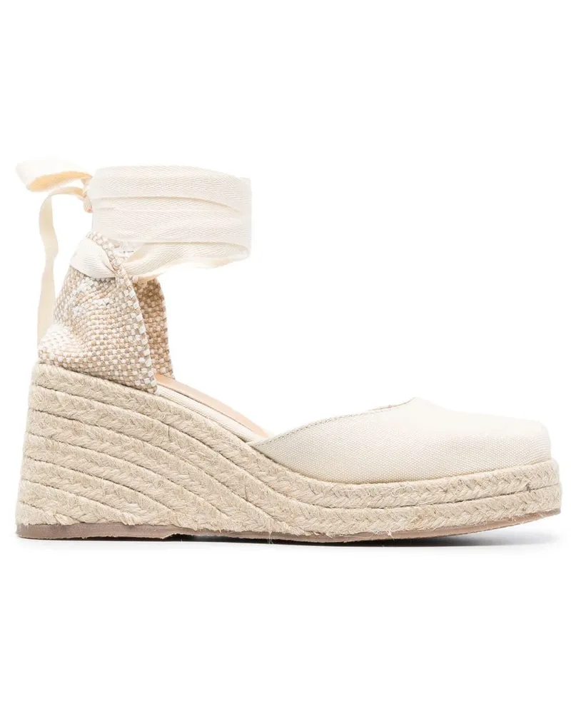 Castañer Tina Raffia Wedge Espadrilles Beige