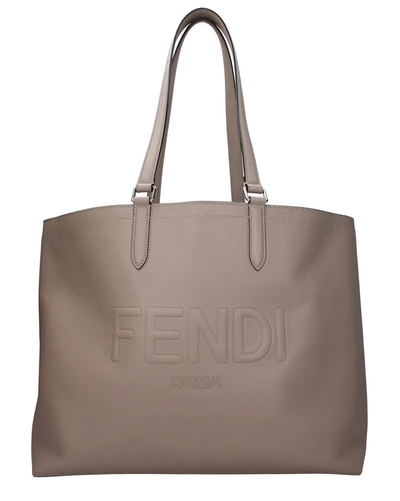 Fendi Damens Umhängetaschen Grau/Seilleder -