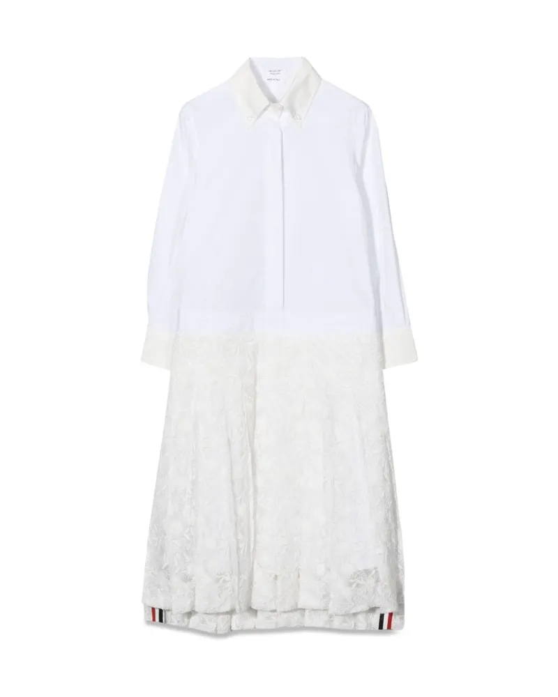 Thom Browne Plissee Bottom -Hemdkleid White