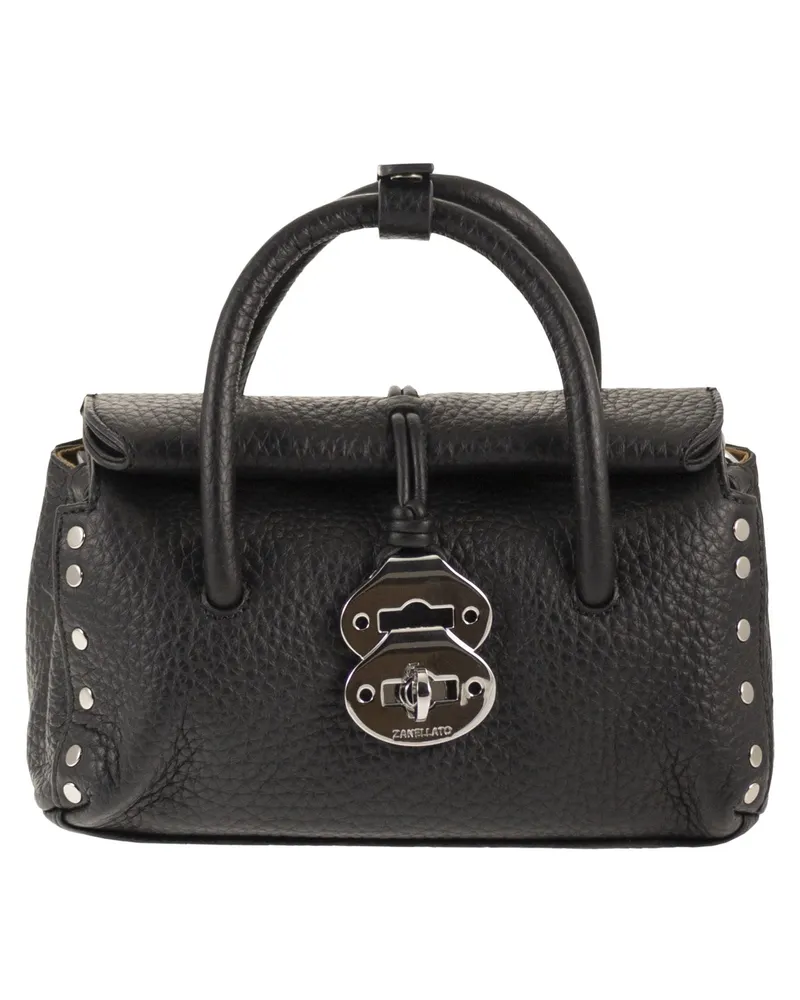 Zanellato Dotta genarbte Ledertasche Baby Black