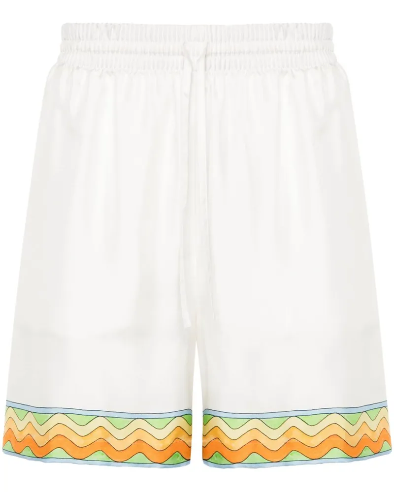 Casablanca Paris Draw String Seidenshorts White