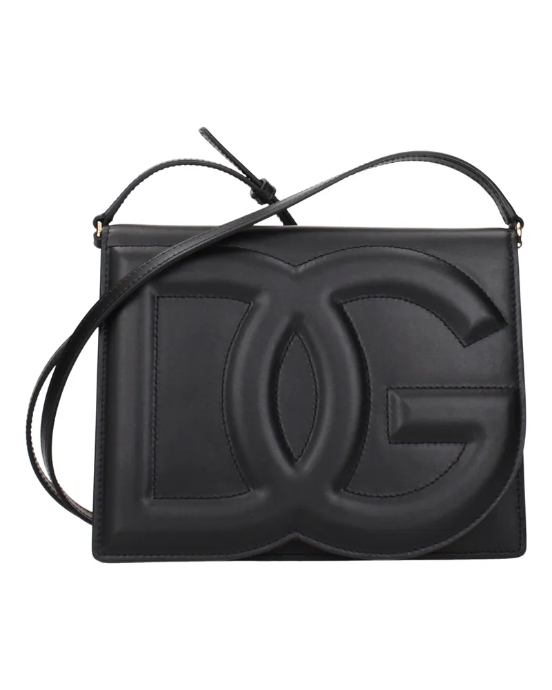 Dolce & Gabbana Dolce&Gabbana Damens Umhängetaschen aus schwarzem Leder -