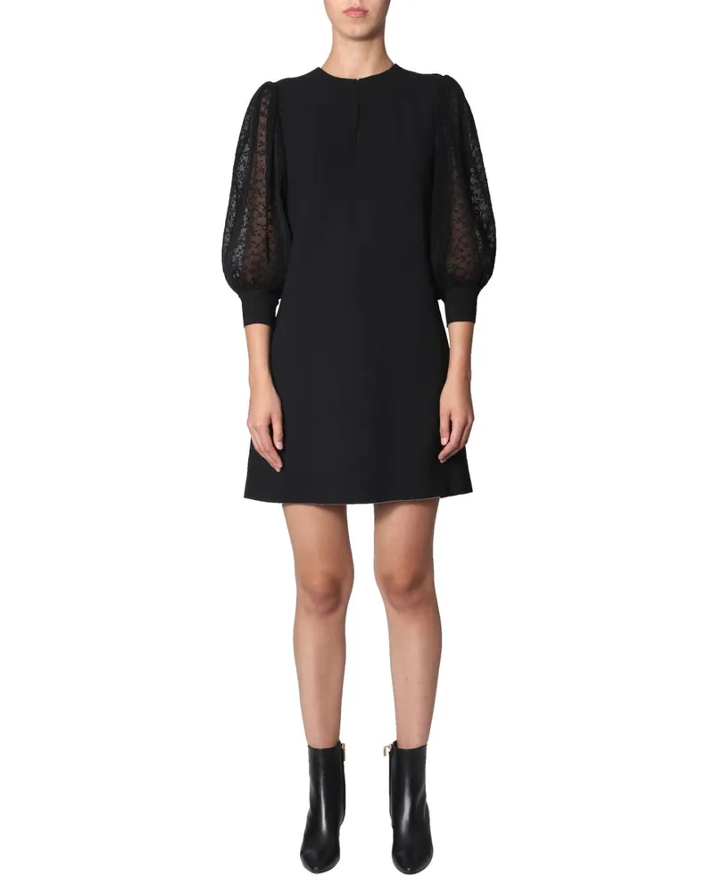 Givenchy Kleid mit plissierten Ärmeln Black