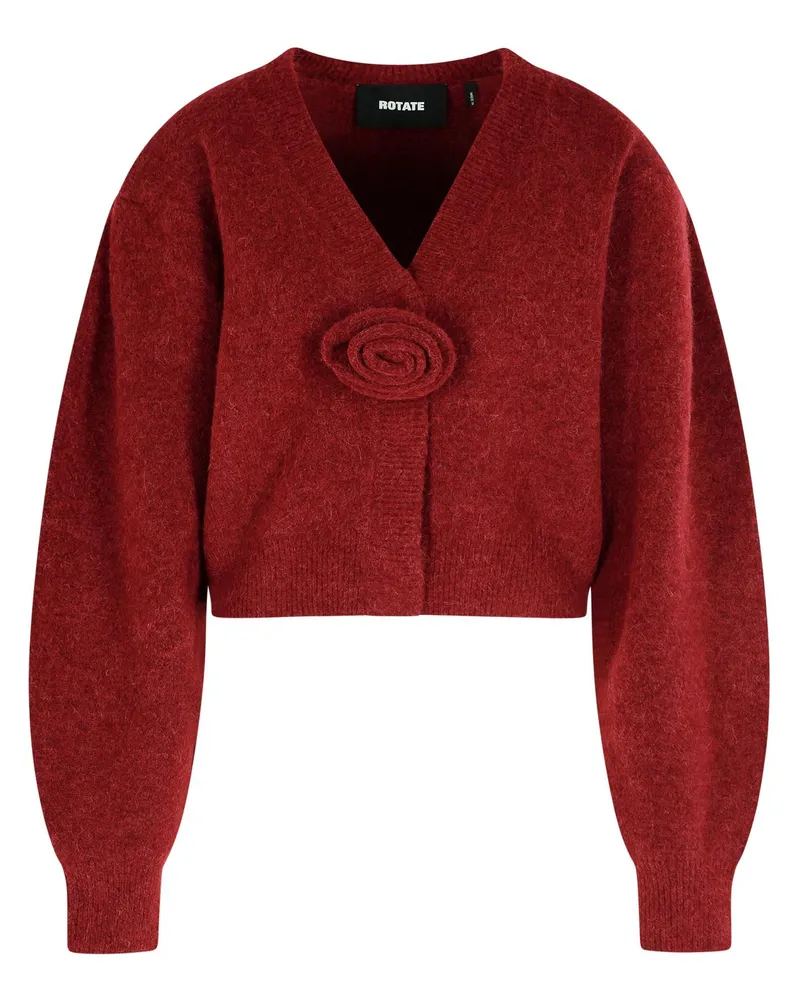 ROTATE Birger Christensen Burgunderal Alpaka Misch -Strickjacke drehen Bordeaux