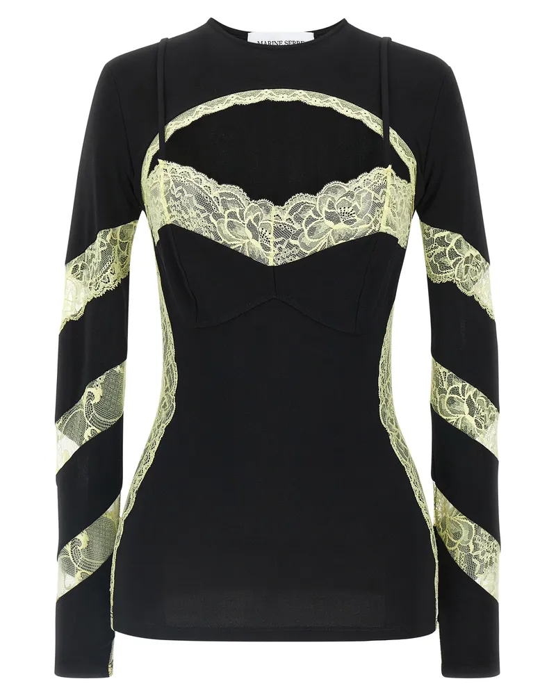 Marine Serre Trompe L'Oeil Top Black