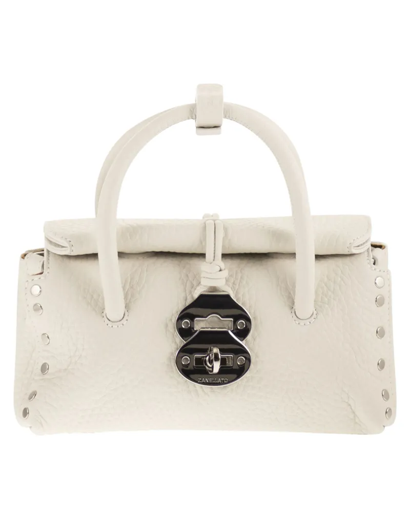 Zanellato Dotta genarbte Ledertasche Baby White