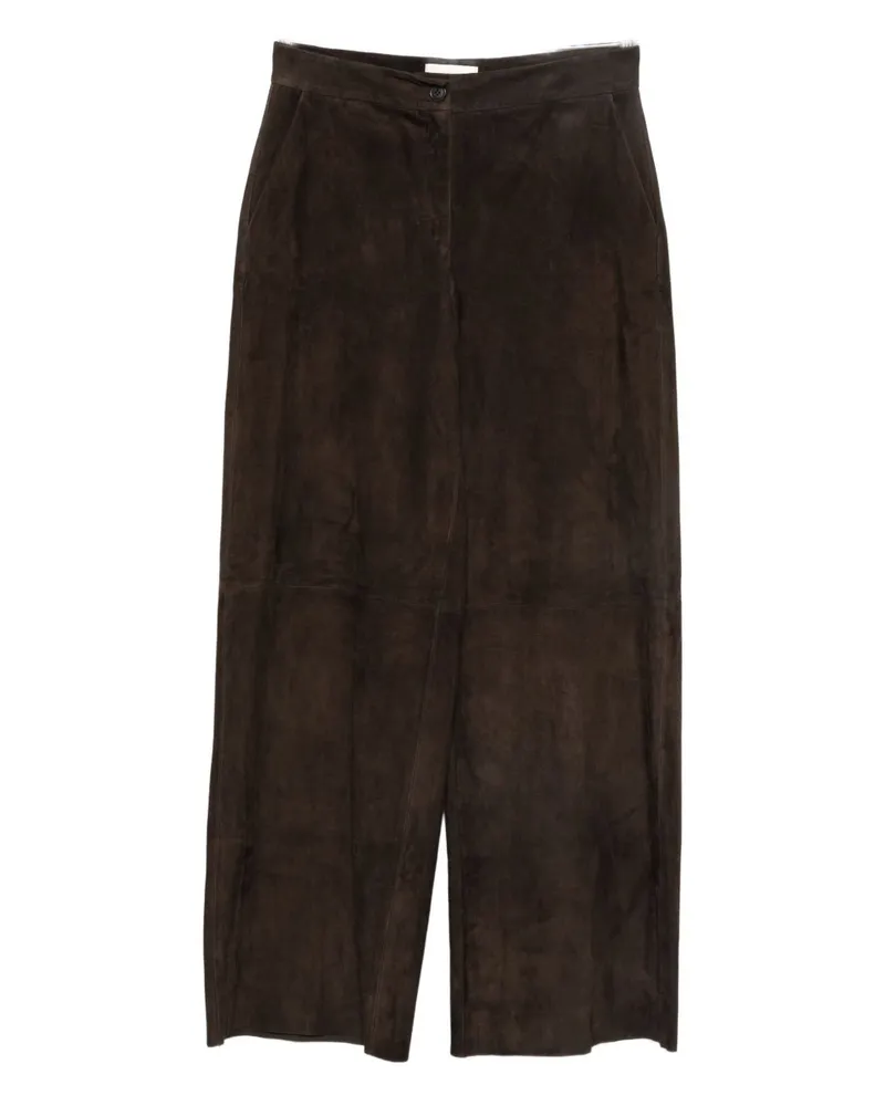 VIA MASINI 80 Lederhose mit weitem Bein Brown