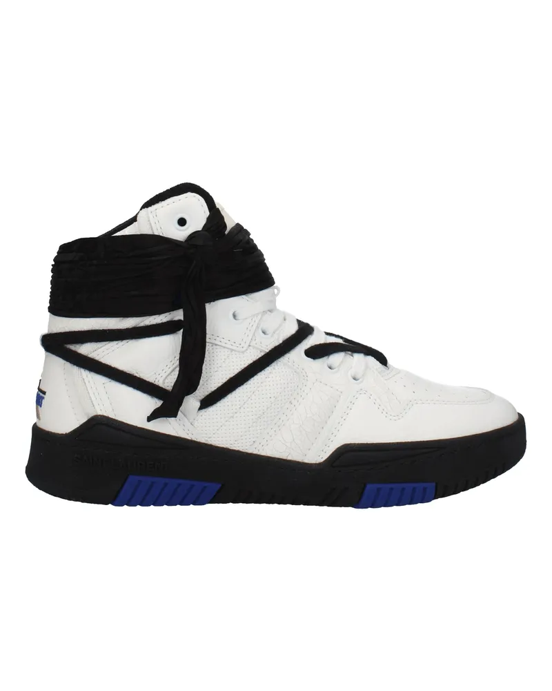 Saint Laurent Herrens Sneakers Weiß/Schwarzes Leder -