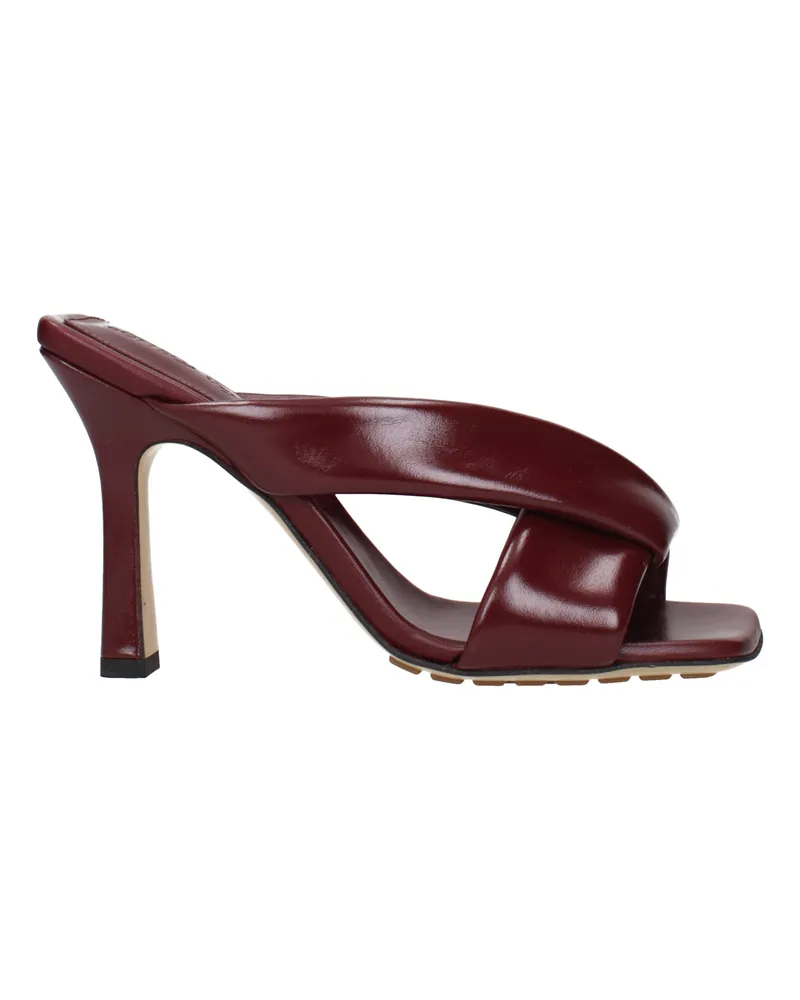 Bottega Veneta Damens Sandalen Rot/Barolo-Leder -