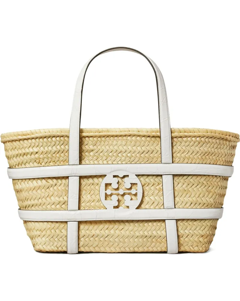 Tory Burch Ella Strohkorbbag White