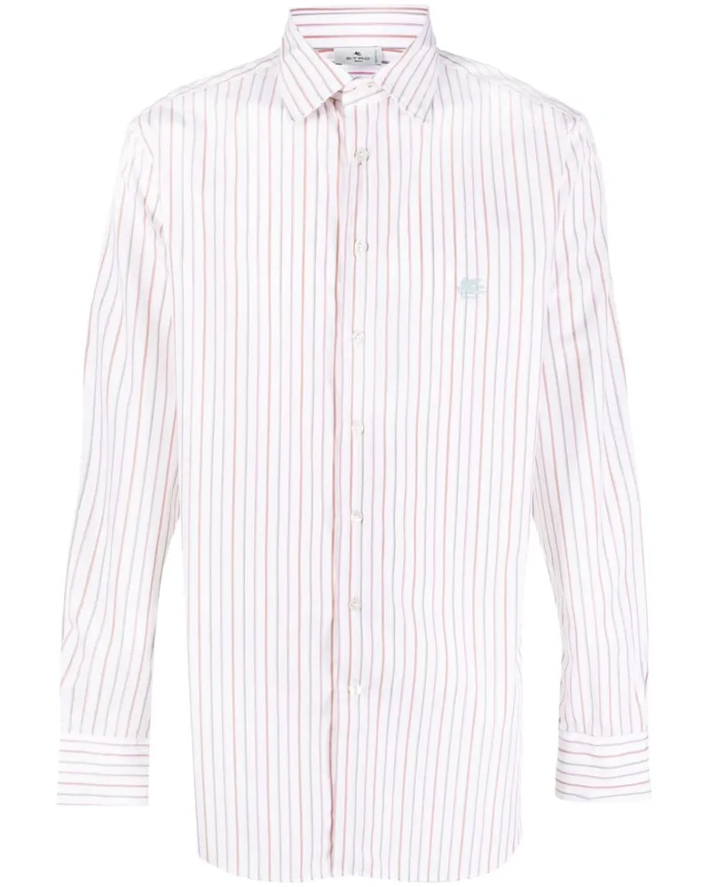Etro gestreiftes Baumwollhemd Grey