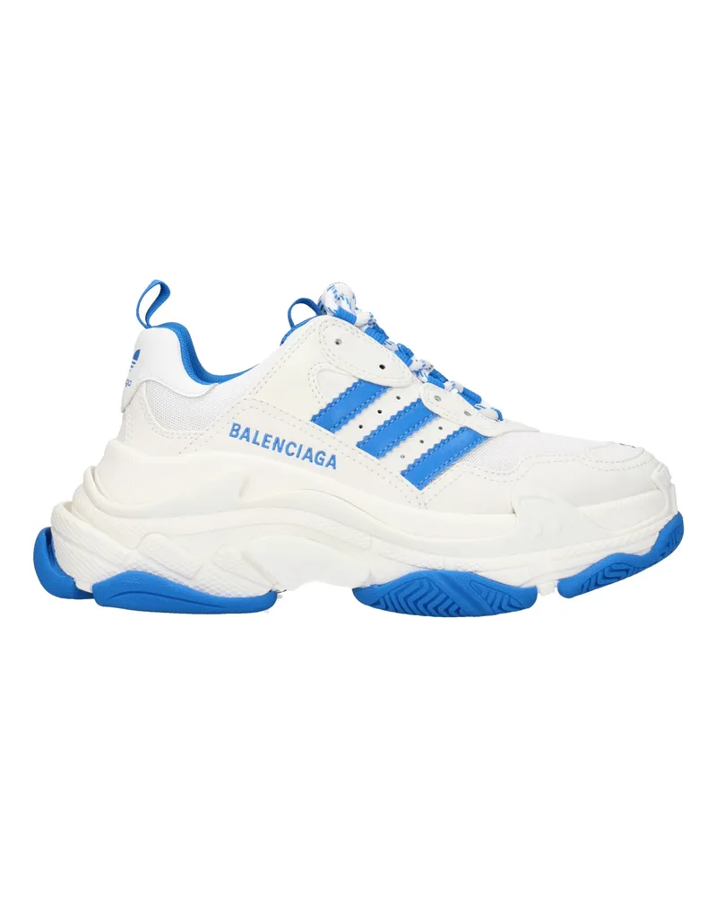 Balenciaga Turnschuhe Adidas Triple S Frauen's Stoff Weiß/Cyan -