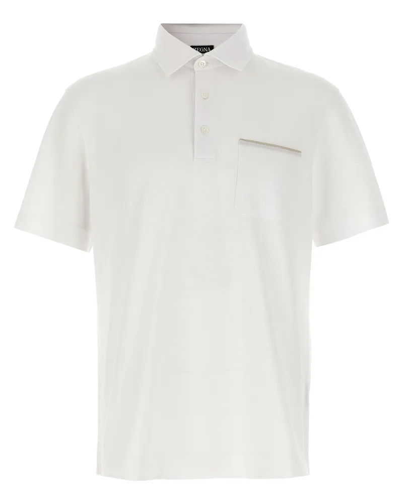 Ermenegildo Zegna Piqué Polo -Hemd White