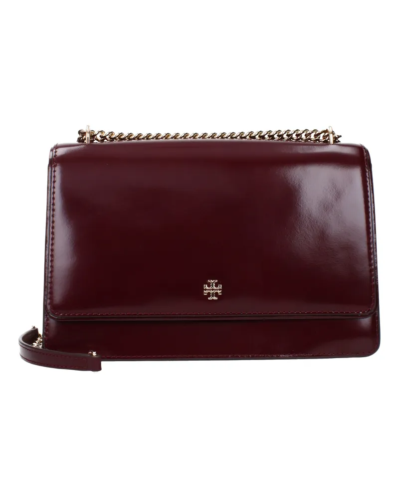 Tory Burch Emerson Umhängetasche Damens Leder Rot/Burgund -