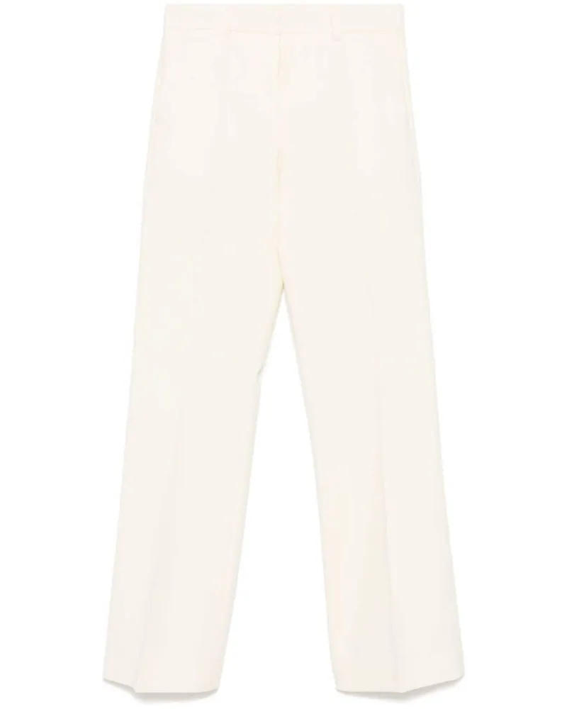 Alberto Biani Wolle Flared Hosen White