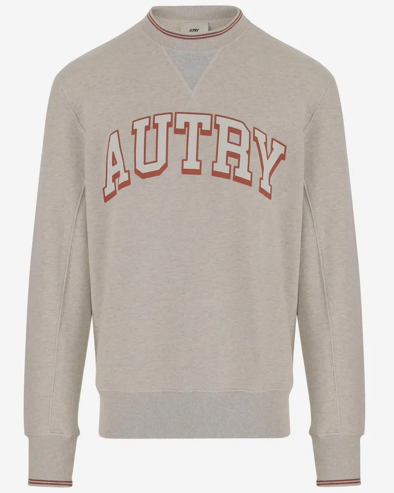 AUTRY Cotton Sweatshirt mit Logo Grey