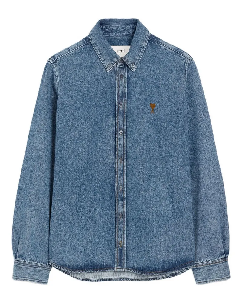 AMI Paris Jeanshemd mit Logo Blue