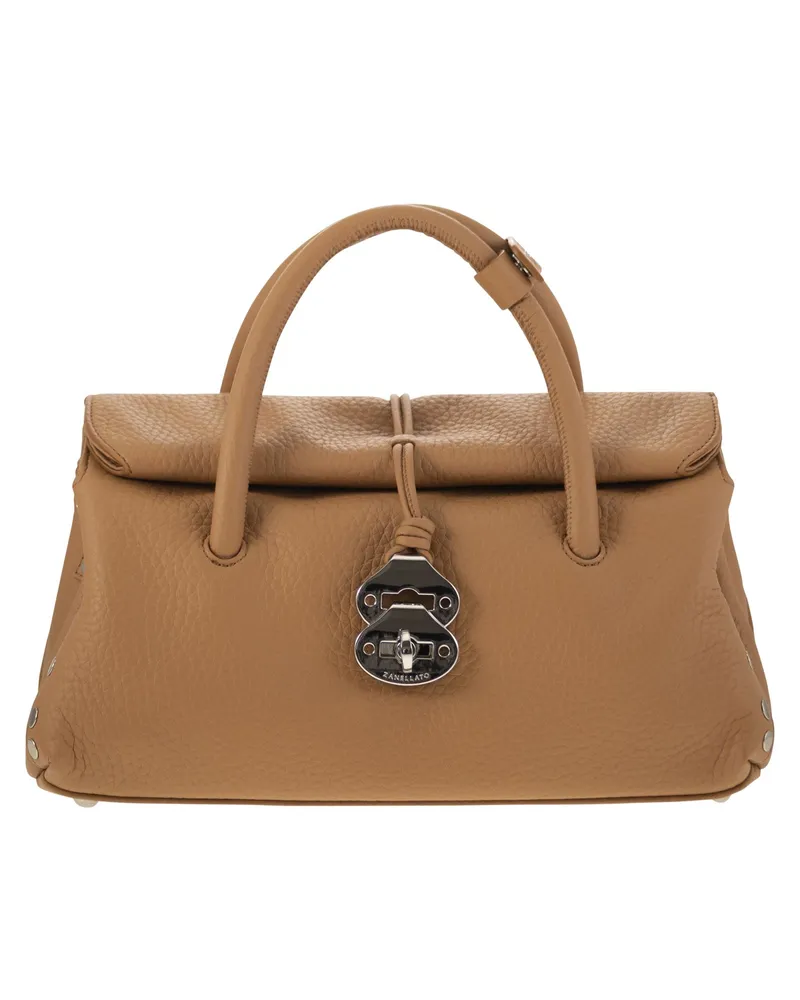 Zanellato Dotta Körnige Ledertasche S Cognac