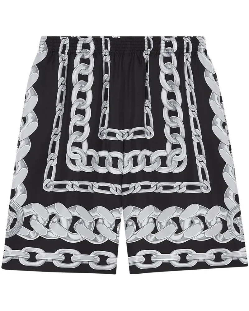 Versace Medusa Kettenseide Shorts Black