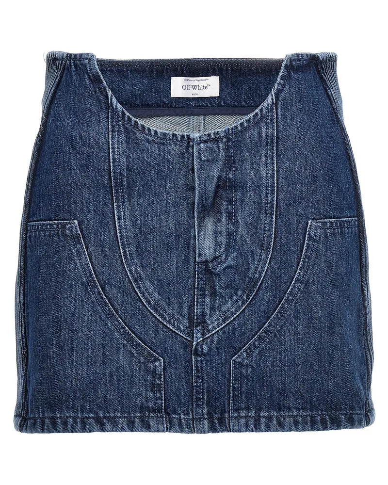 OFF-WHITE Aus weißem 'Motorrad' Minirock Blue