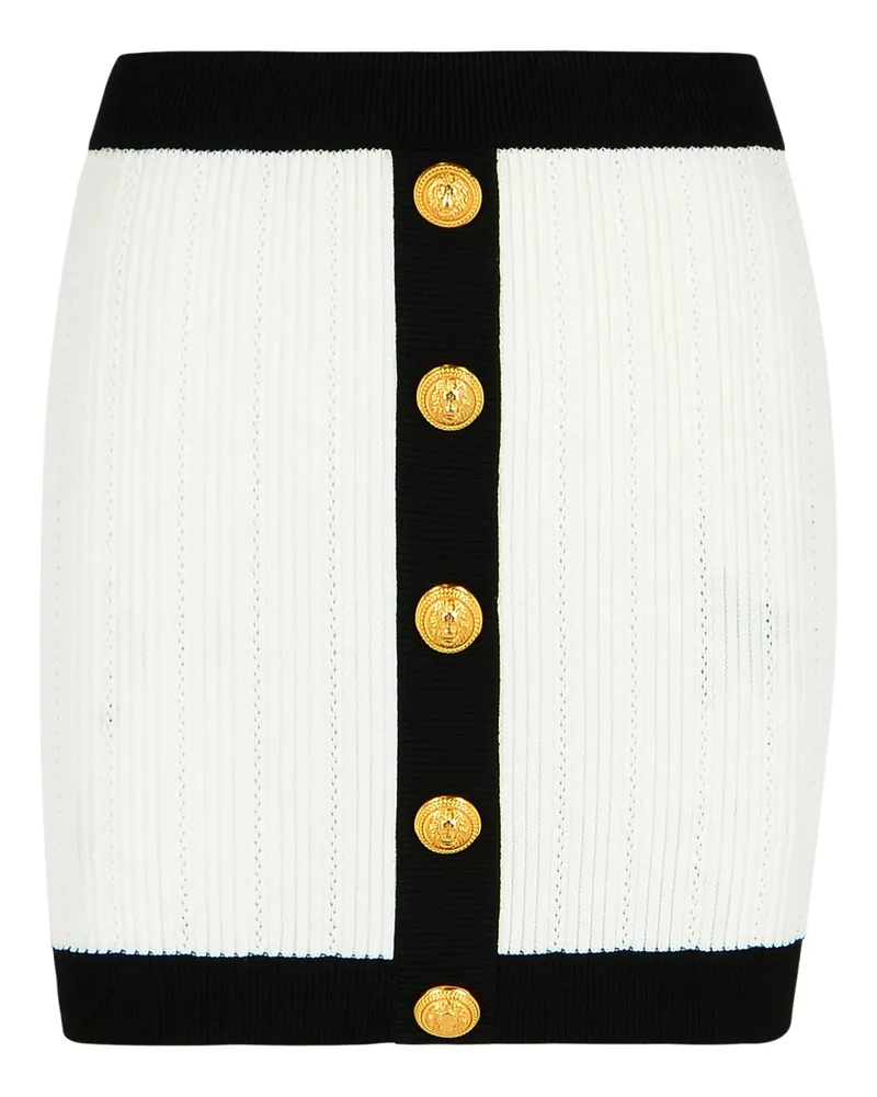 Balmain Minirock in einer weißen Viskose -Mischung White