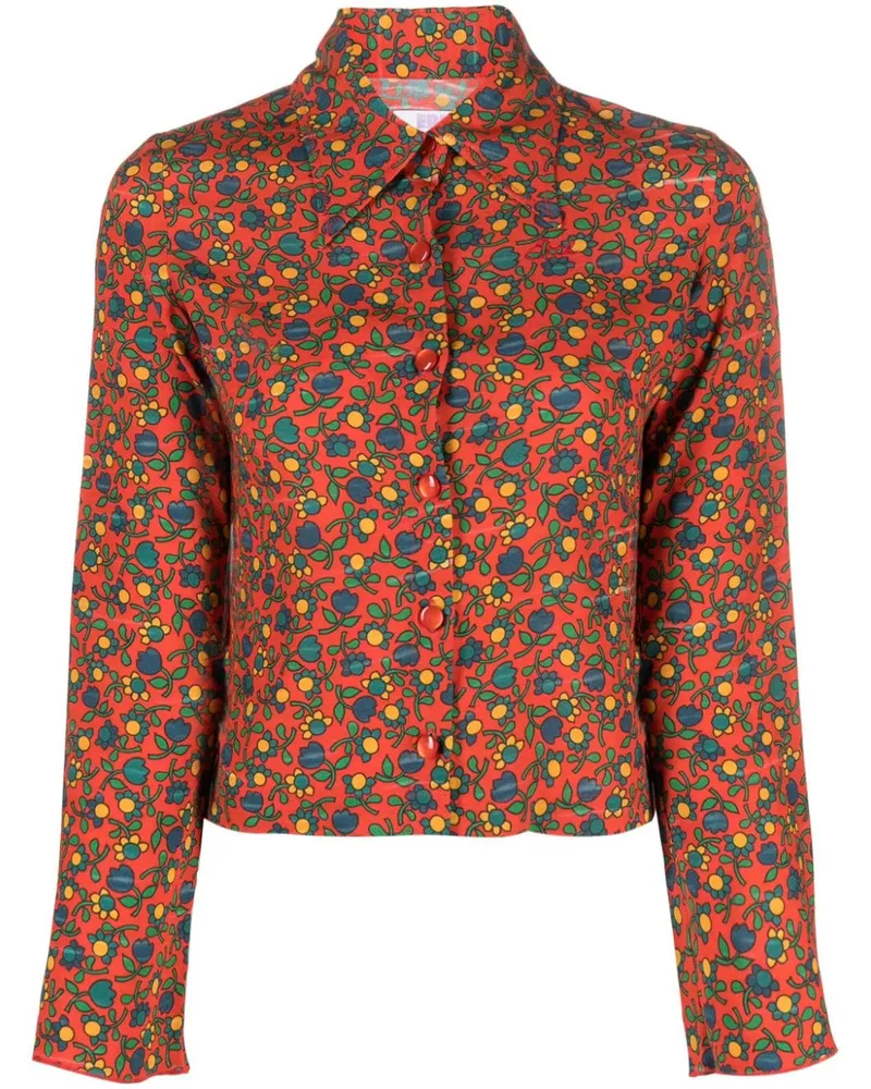 ERL Damen gedruckte Risse Bluse gewebt 