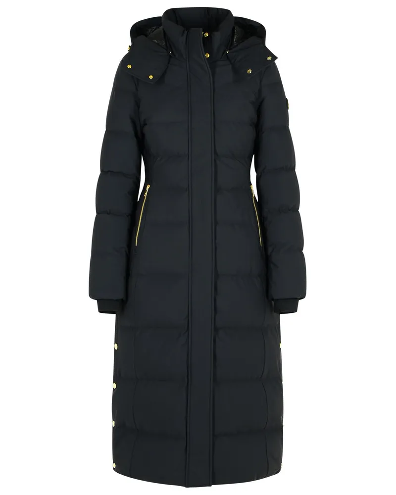 Moose Knuckles Jocada' langes schwarzes Polyamid -Mischjacke Black