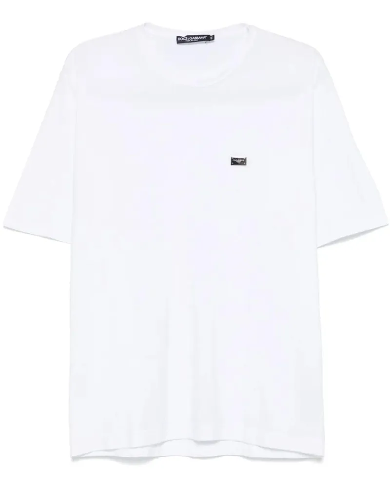 Dolce & Gabbana T -Shirt aus Baumwollpiqué hergestellt White