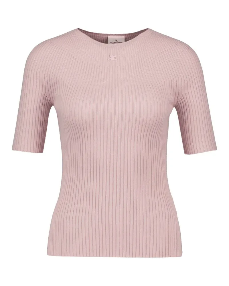 Courrèges Solar SS Sweater Courreves Cotton Pink Pink