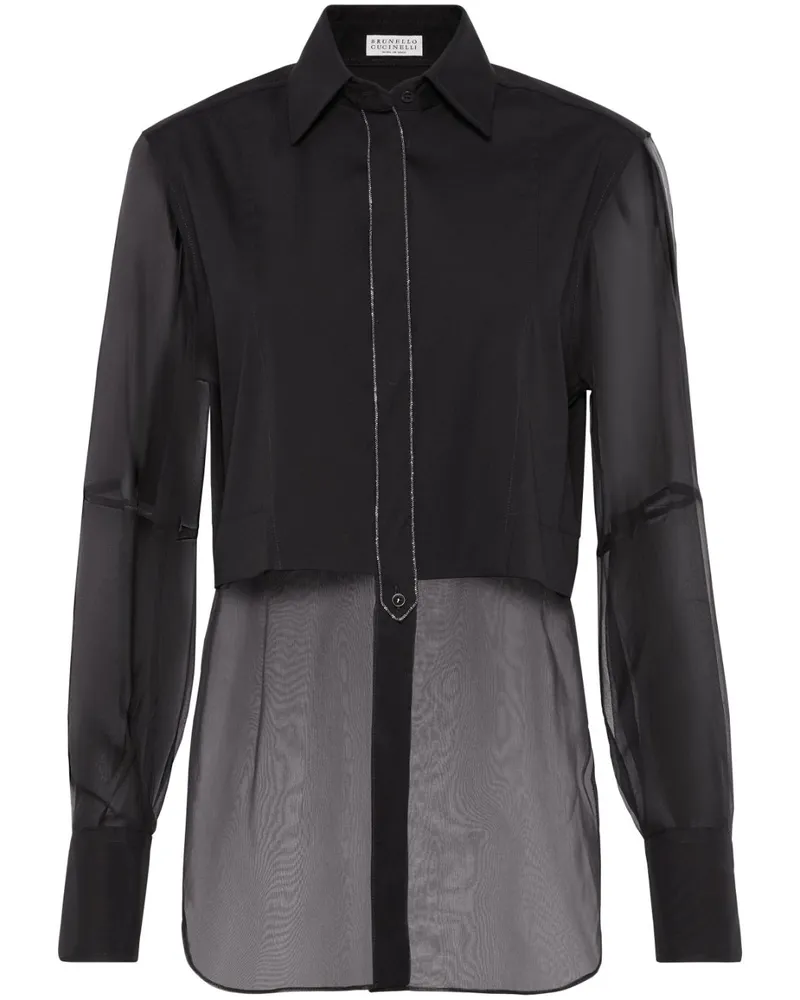 Brunello Cucinelli Baumwollmischhemd Black