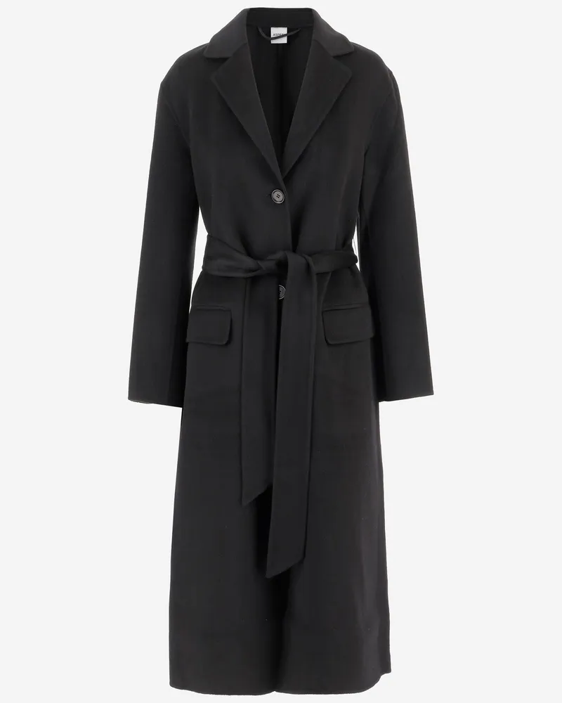 ASPESI Single Breasted Wollmantel Black
