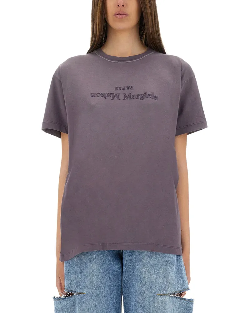 Maison Margiela Reverse Logo T -Shirt Purple