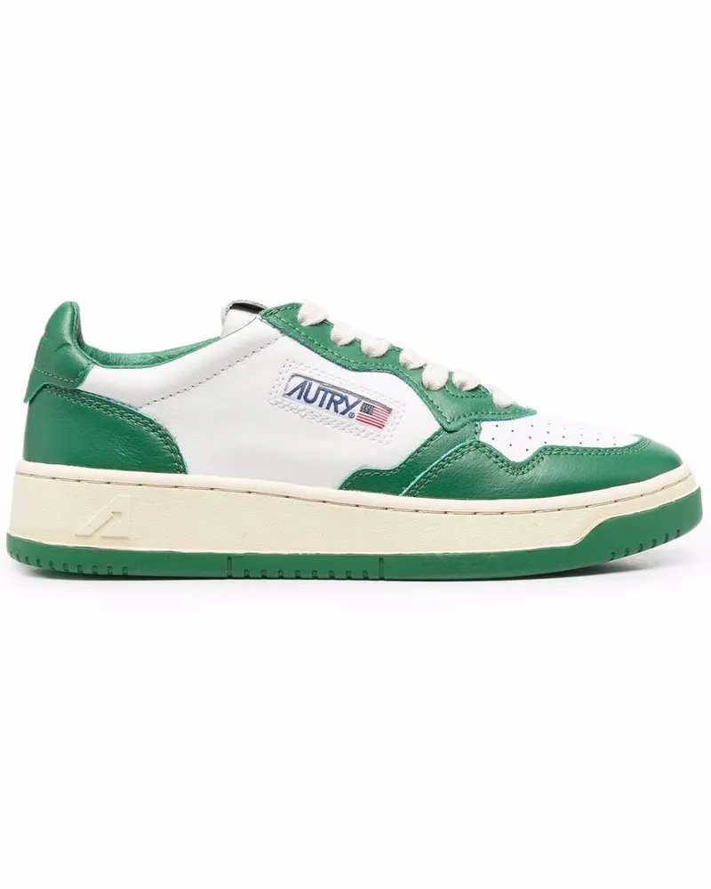 AUTRY Medaillengewinner niedriger Leder -Turnschuhe Green
