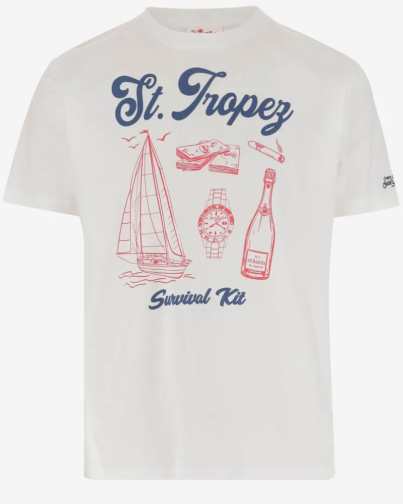 MC2 Saint Barth Cotton T -Shirt mit Logodruck White
