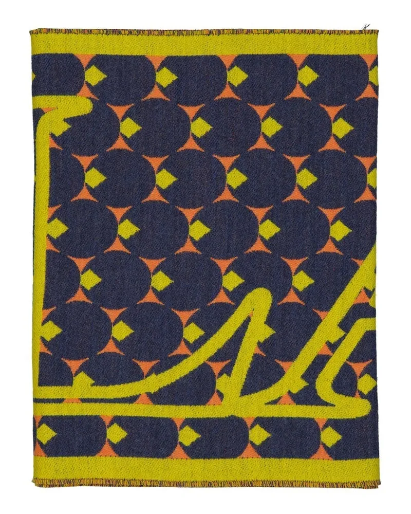 Lanvin Wolle und Seidenschal Blau