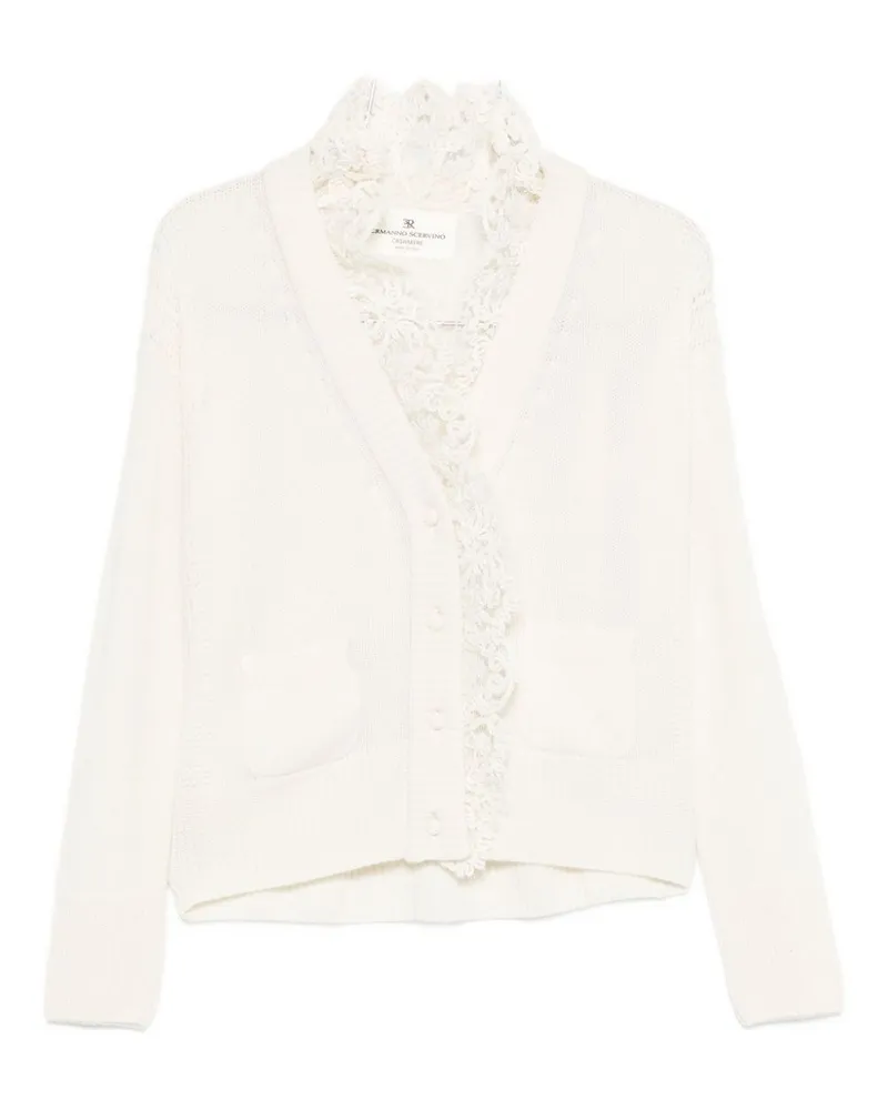 Ermanno Scervino Spitzenkaschmir Cardigan White