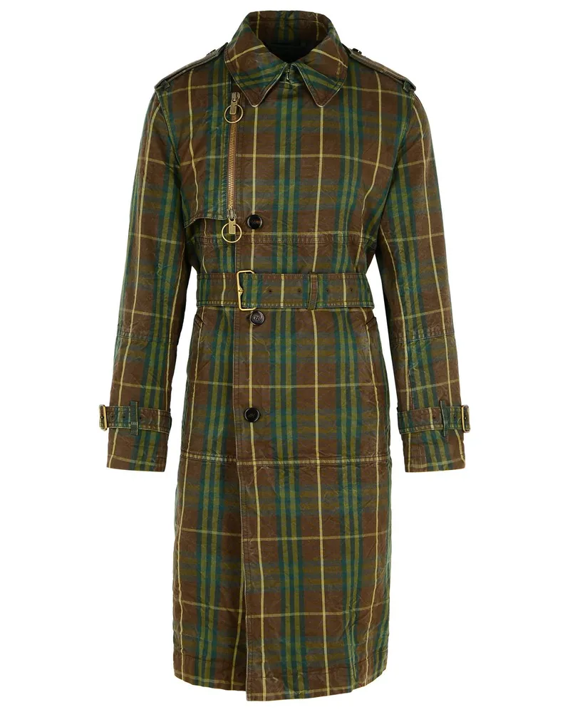 Burberry Check' dunkelgrüner Baumwollgrabenschicht Green