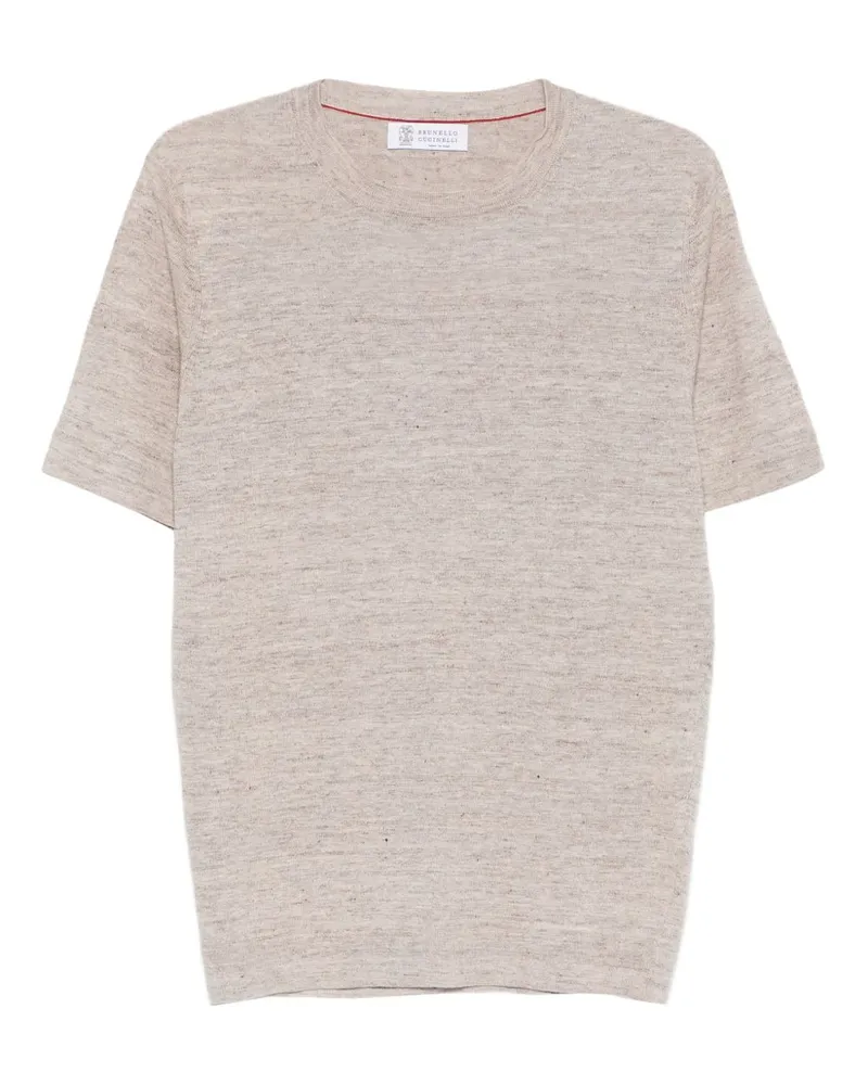 Brunello Cucinelli Pullover aus Leinenmischung Beige