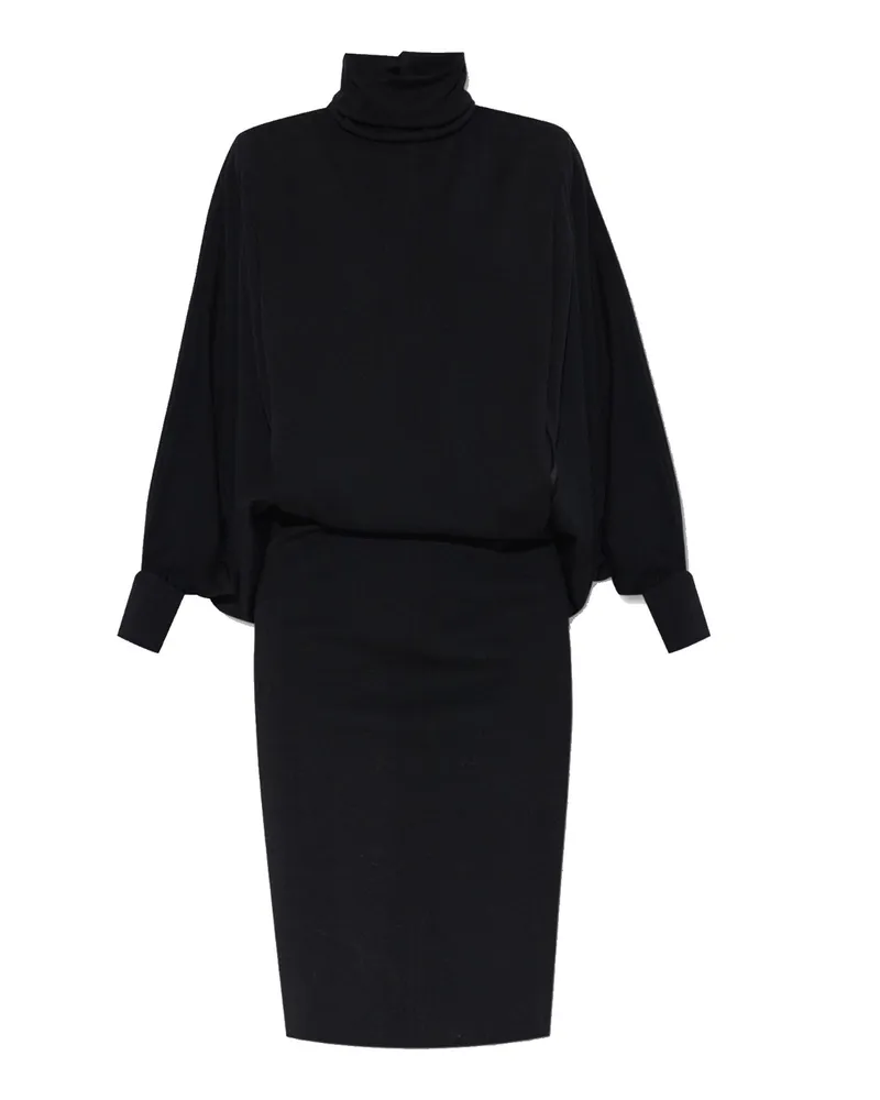Saint Laurent Wollkleid Schwarz